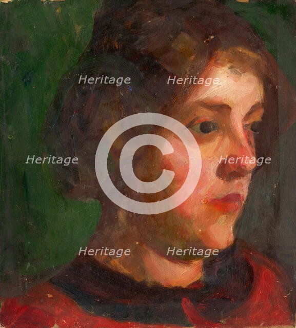 Head study of a girl, 1900. Creator: Ludovit Pitthordt.