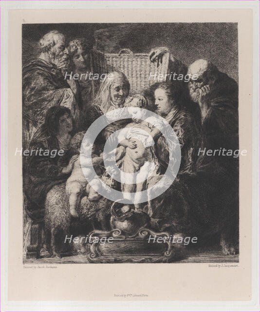 The Holy Family, after Jacob Jordaens, 1871. Creator: Jules-Ferdinand Jacquemart.