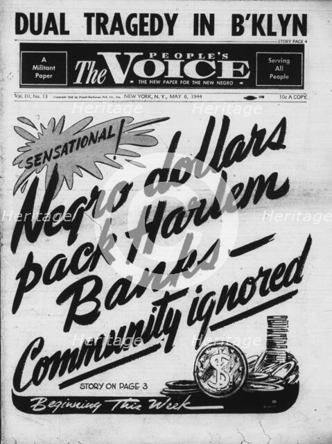 Sensational! Negro dollars pack Harlem Banks - Community ignored, 1944. Creator: Unknown.
