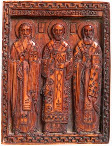 Icon with Three Church Fathers, Greek, ca. 1500 or later. Creator: Unknown.
