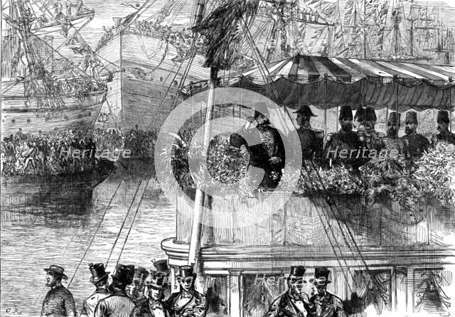 The Shah's visit to the West India Dock, 1873. Creator: Unknown.