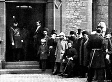 The Shahzada watching a Highland dance at the Fairfield ship-building yard, Glasgow, 1895. Creator: Lafayette.