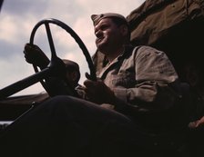 Driver of Marine truck at New River, N.C., 1942. Creator: Alfred T Palmer.