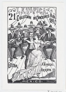 A couple dancing while a band plays music in the background, illustration for 'La Tipica,'..., 1894. Creator: José Guadalupe Posada.