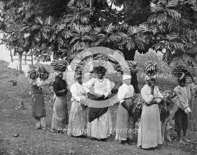 Banana carriers, Jamaica, c1905. Artist: Adolphe Duperly & Son