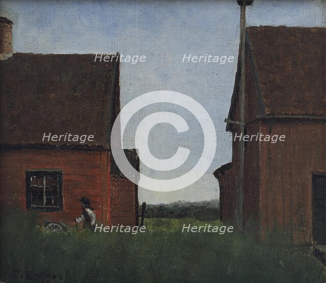 Scene from Lommaryd, Småland, 1882. Creator: Elias Erdtman.