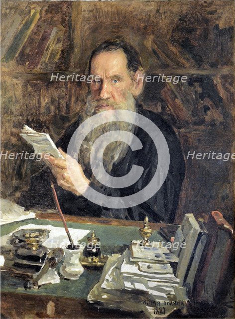 Portrait of the author Count Lev Nikolayevich Tolstoy (1828-1910).