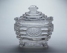 Covered Sugar Bowl, 1820/30. Creator: New England Glass Company.