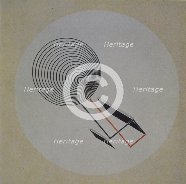 Proun 93. Floating spiral, 1924. Artist: Lissitzky, El (1890-1941)