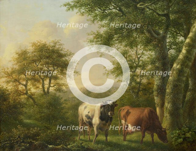 Landscape with Cattle, 1827. Creator: Adolf Karel Maximiliaan Engel.