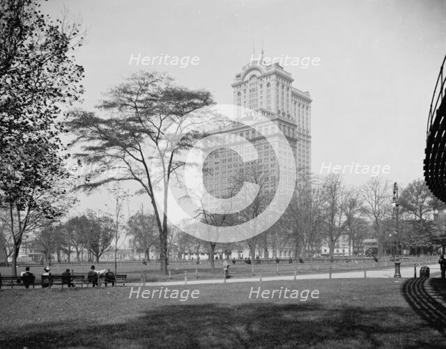 Whitehall Buildings [sic] from Battery Park, New York, between 1910 and 1920. Creator: Unknown.