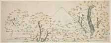 Mount Fuji with Cherry Trees in Bloom, Japan, c. 1801/05. Creator: Hokusai.
