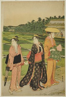 Three Women near Rice Paddies, c. 1780/1801. Creator: Katsukawa Shuncho.