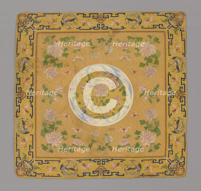 Cushion Cover, China, Qing dynasty (1644-1911), 1700/50. Creator: Unknown.