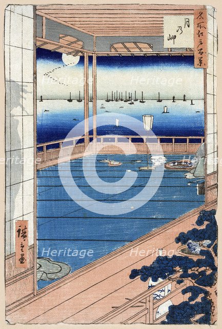 Moonlight (One Hundred Famous Views of Edo), 1856-1858.  Creator: Hiroshige, Utagawa (1797-1858).