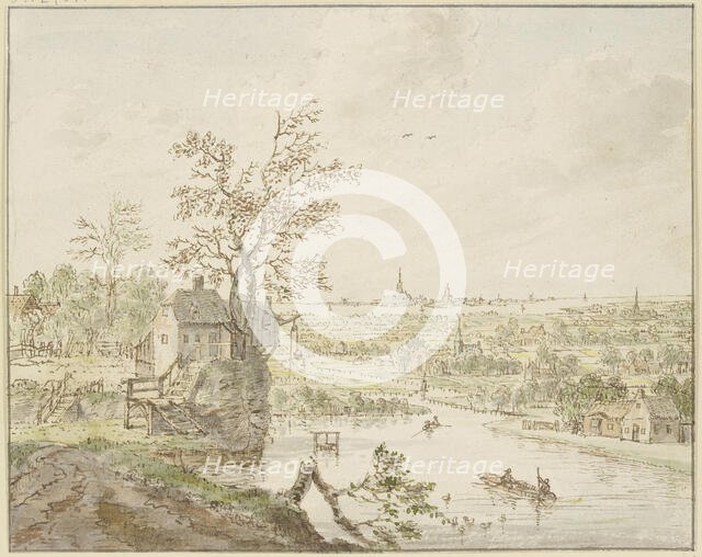 River area, the sea with a city in the distance. Creator: Cornelis Verdonck.