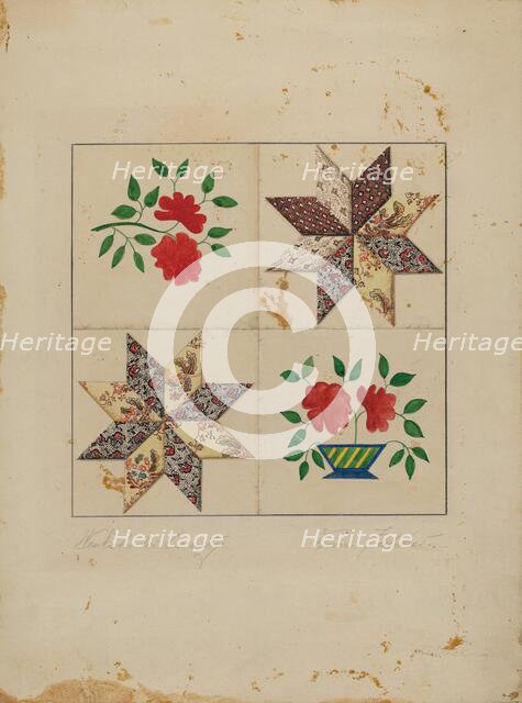 Patchwork Quilt, 1935/1942. Creator: Daniel Fletcher.