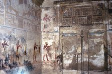 Wallpaintings and False Doors, Temple of Sethos I, Abydos, Egypt, 19th Dynasty, c1280 BC. Artist: Unknown