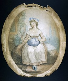 Pillow lace maker, late 18th-early 19th century. Artist: WN Gardner