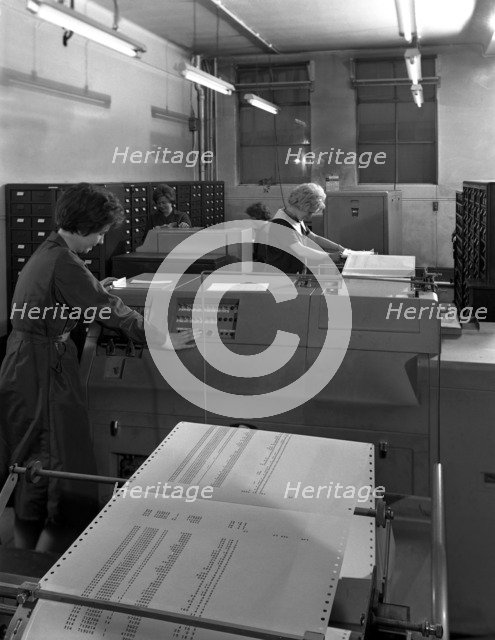 Hollerith data machine in an office at the Edgar Allen Steel Co, Sheffield, South Yorkshire, 1963. Artist: Michael Walters