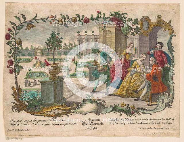 Smell, 1684-1756. Creator: Martin Engelbrecht.