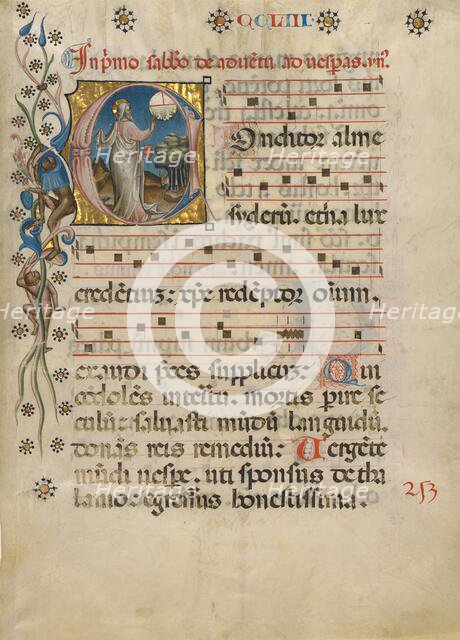Initial C: The Creation of the World; Noted Breviary, about 1420. Creator: Unknown.