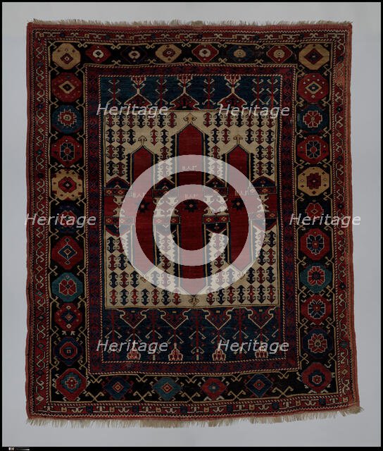 Carpet with Double-Ended Triple Niche, probably Western Turkey, dated AH 1182/ AD 1768-69. Creator: Unknown.