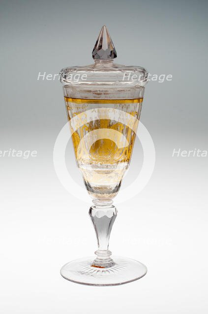 Wine Glass and Cover, Bohemia, c. 1730. Creator: Bohemia Glass.