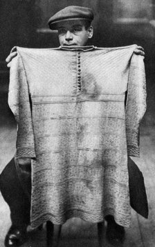 The blood-soaked vest of King Charles I at the London Museum, London, 1926-1927.Artist: Field