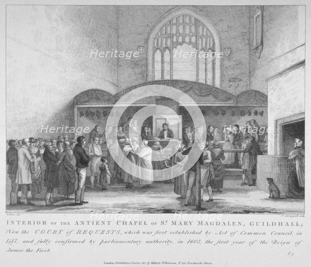 Interior of the Guildhall Chapel, City of London, 1817. Artist: M Springsguth