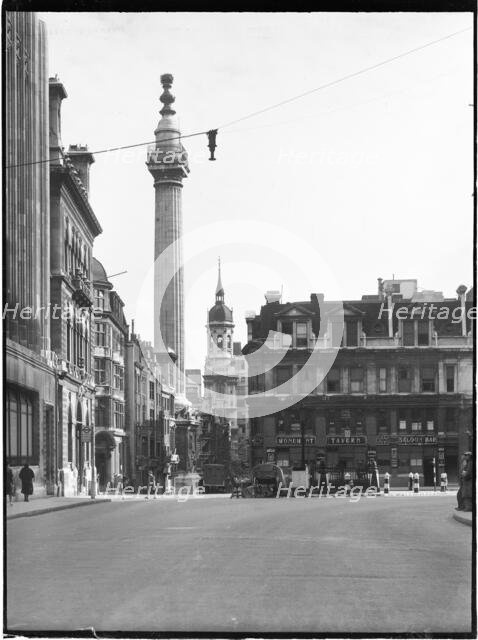 The Monument, Monument Street, City and County of the City of London, GLA, 1930s. Creator: Charles William  Prickett.