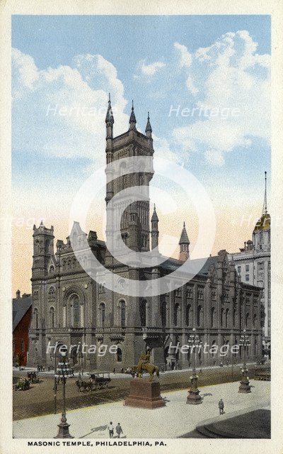 Masonic Temple, Broad and Filbert Streets, Philadelphia, Pennsylvania, USA, 1914. Artist: Unknown