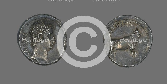 Denarius (Coin) Portraying Emperor Augustus, 21-20 BCE. Creator: Unknown.