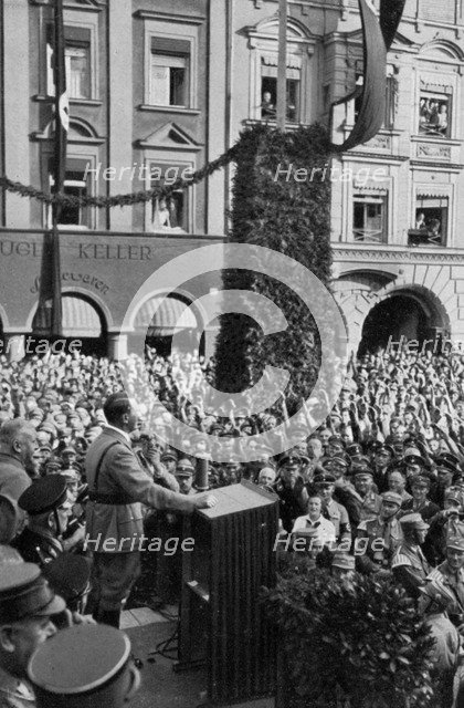 Celebrating the 15th anniversary of the formation of the Nazi Party, Rosenheim, Germany, 1935. Artist: Unknown