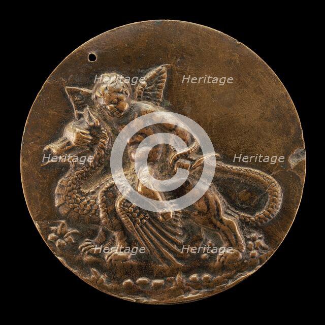 Cupid Riding on a Dragon, c. 1500. Creator: Moderno.