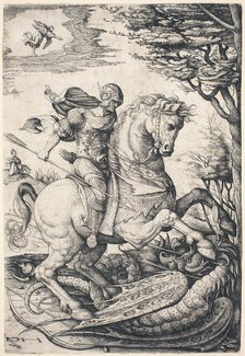 Saint George on Horseback Slaying the Dragon. Creator: Daniel Hopfer.