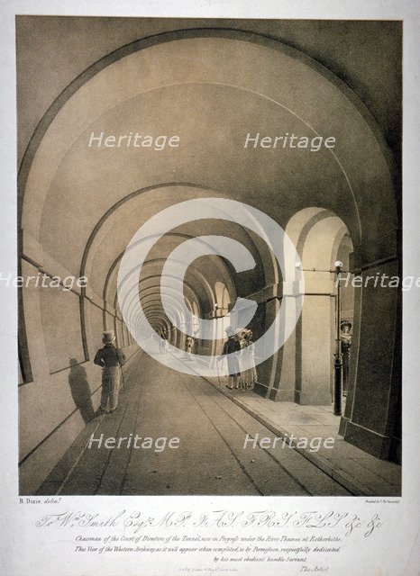 View of the (proposed) western archway of the Thames Tunnel, London, c1831. Artist: Anon