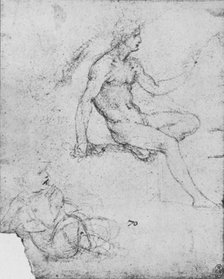 'Seated Nude with Child with Lamb', c1480 (1945). Artist: Leonardo da Vinci.