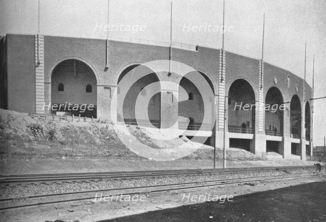 Exterior of East Stand, Franklin Field Stadium, University of Pennsylvania, Philadelphia, 1923. Artist: Unknown.