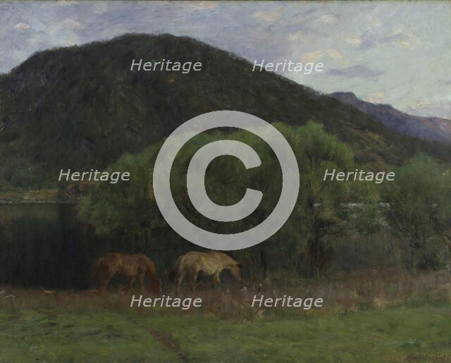 Summer Evening at Kviteseid, 1893. Creator: Erik Werenskiold.