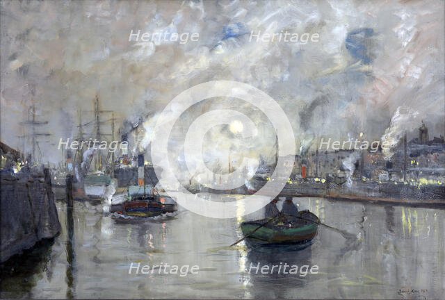 Nocturne, River Clyde,  c1887. Creator: James Kay.