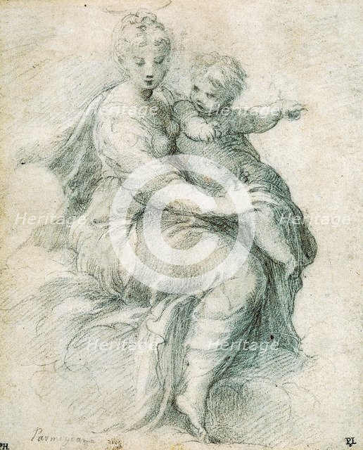 'Madonna and Child on the Clouds', c1525.  Artist: Parmigianino    