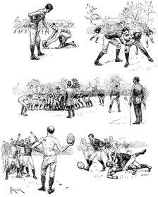 'Football Sketches', 1887. Artist: Unknown