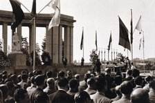 Celebrating Memorial Mass at the monument located in the Diagonal Avenue of Barcelona on October …