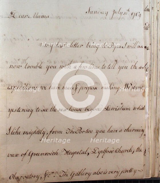 Letter from William Pitt,  between 1766 and 1770. Creator: William Pitt the Younger.