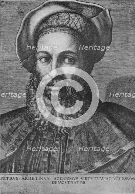 'Portrait of Pietro Aretino', c1517. Artist: Marcantonio Raimondi.