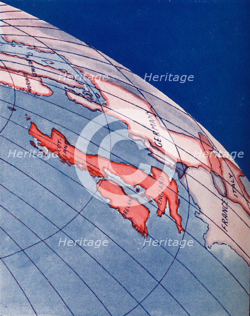 'The British Isles and Northern Europe at 6pm on midsummers day', 1935. Artist: Unknown.