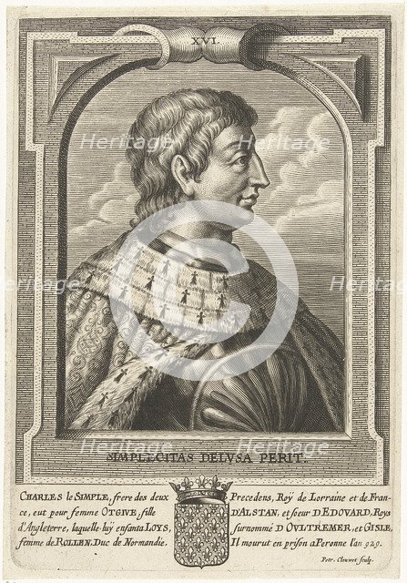 Charles III the Simple, King of Western Francia. Artist: Clouwet, Petrus (1629-1670)