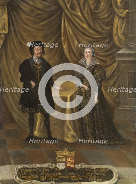 Magnus I, died 1543, Duke of Saxe-Lauenburg, Catherine, 1488-1563, Princess, c16th century. Creator: Unknown.