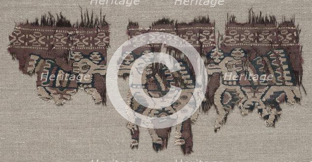 Two Mounted Fragments of a Border (from a Garment ?), late 700s - early 800s. Creator: Unknown.